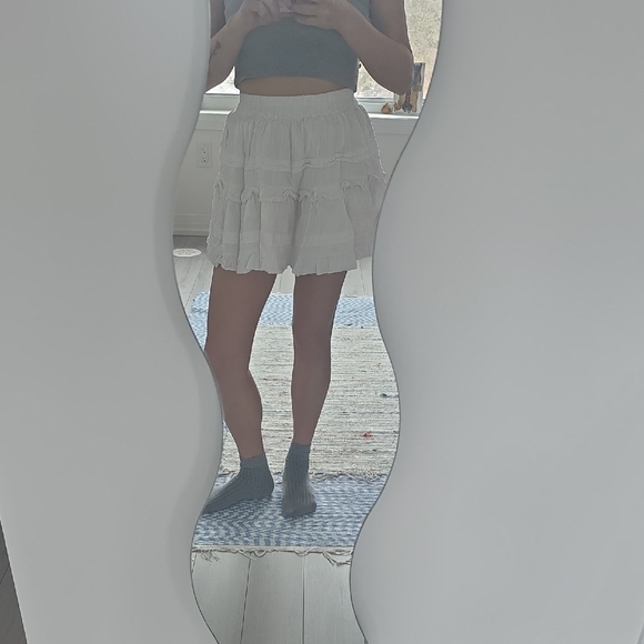 Dresses & Skirts - Tiered White Mini Skirt - Lightweight Ruffle Design
